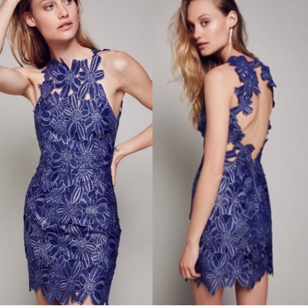 Free People Jessica Foil Lace Dress-xs